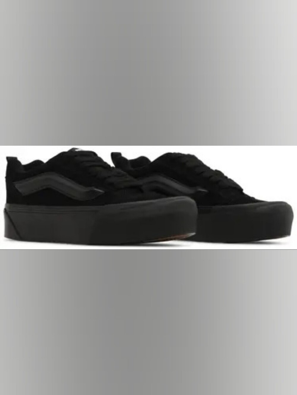 💥 Unisex Vans Knu Stack Triple Black Platform Shoes